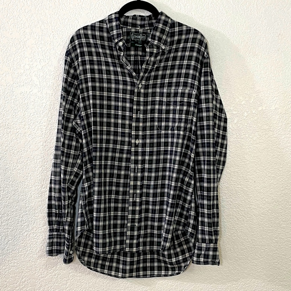 GITMAN BROS VINTAGE Mens Plaid Shirt Medium Made in USA